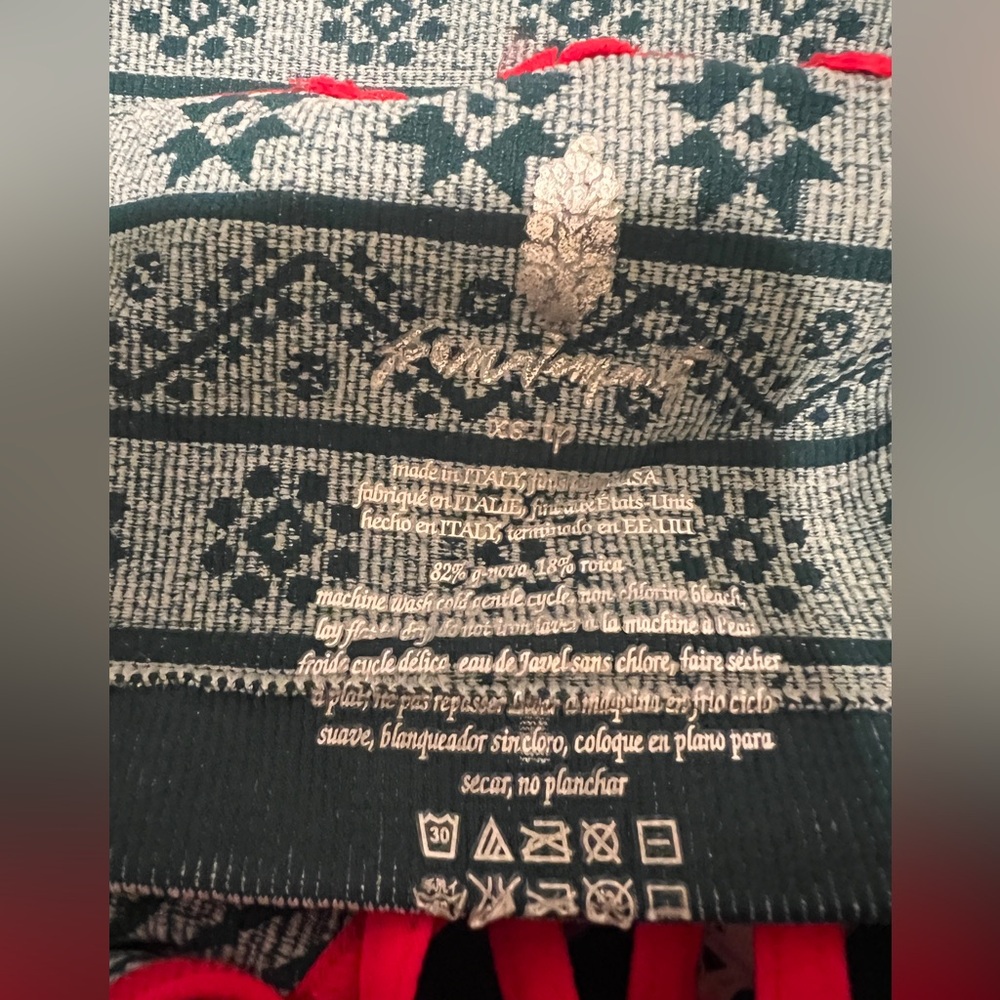 Free People FP Movement Alpine Jacquard Snow Winter Sports Bra Tank Top‎ Cropped - Picture 4 of 4